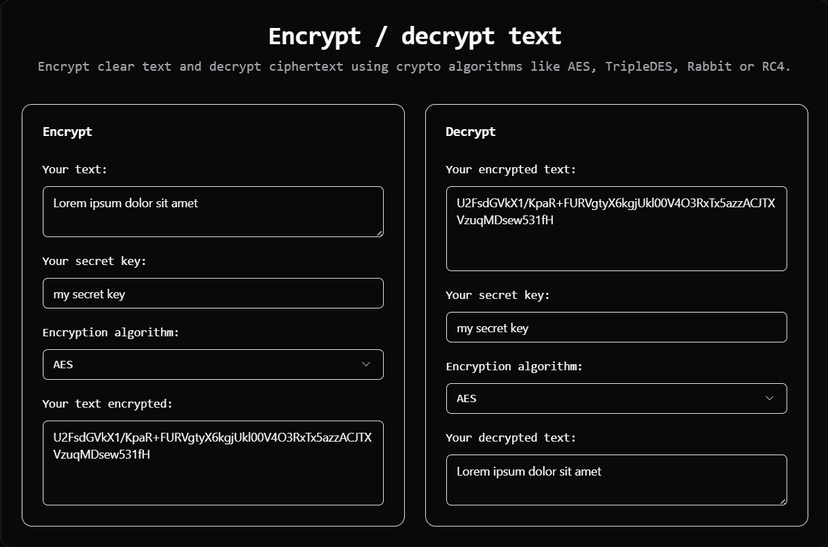 Encrypt-Decrypt Text Screenshot
