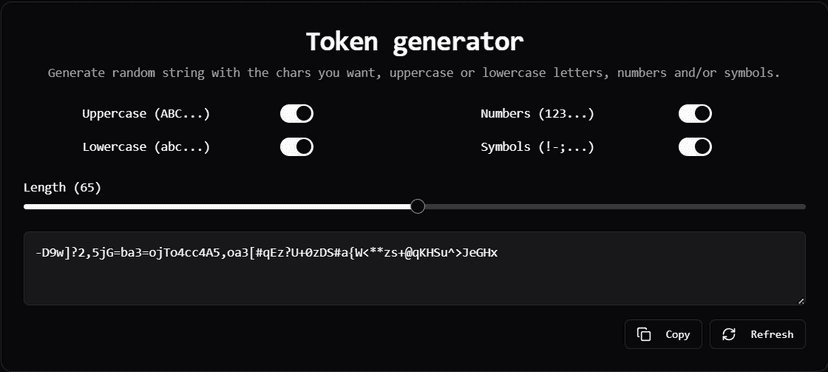 Token Generator Screenshot